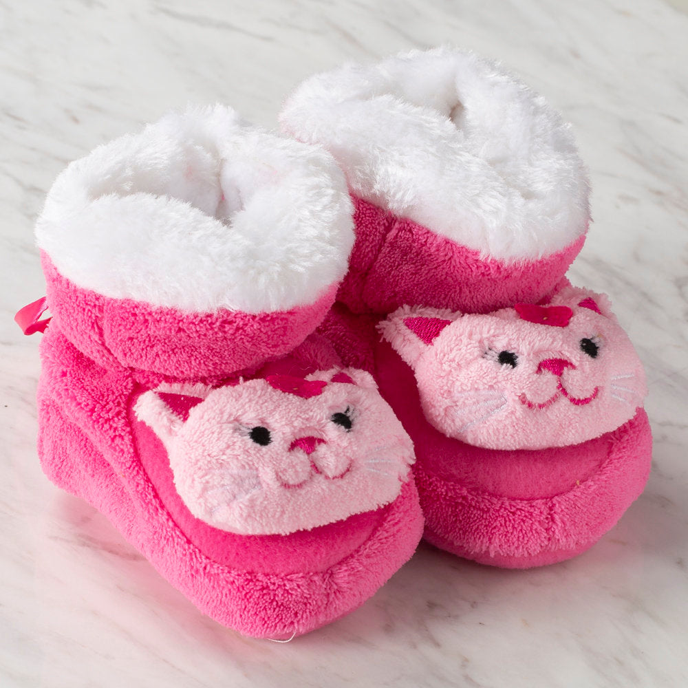 Serfino Büyük Bebek Patiği / Ev Ayakkabısı Pembe Kedi